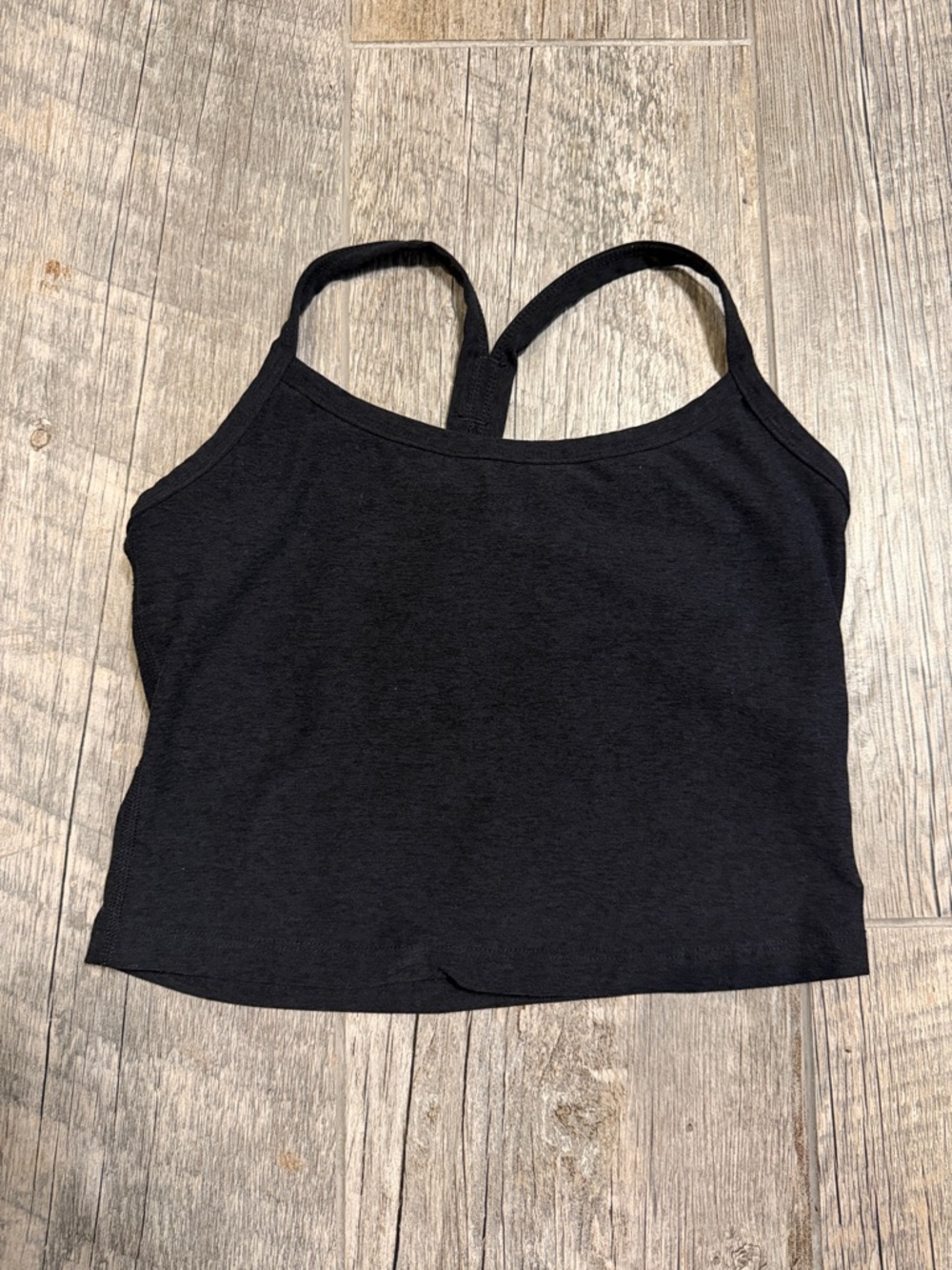 Beyond Yoga Slim Racerback Black Cropped Tank Top